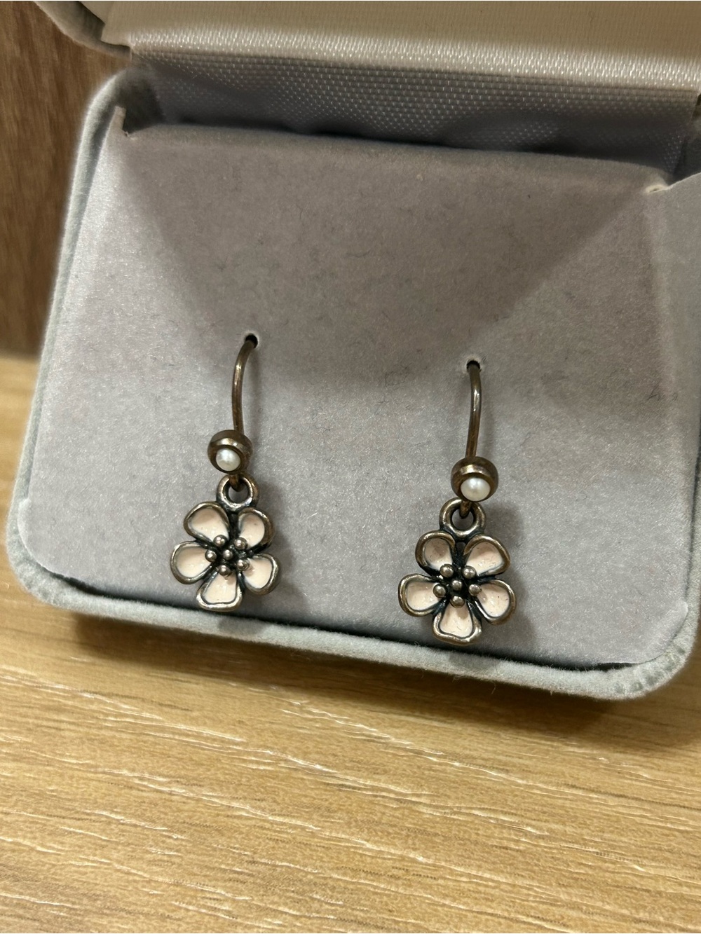 Pandora retired Cherry blossom Drop Earrings